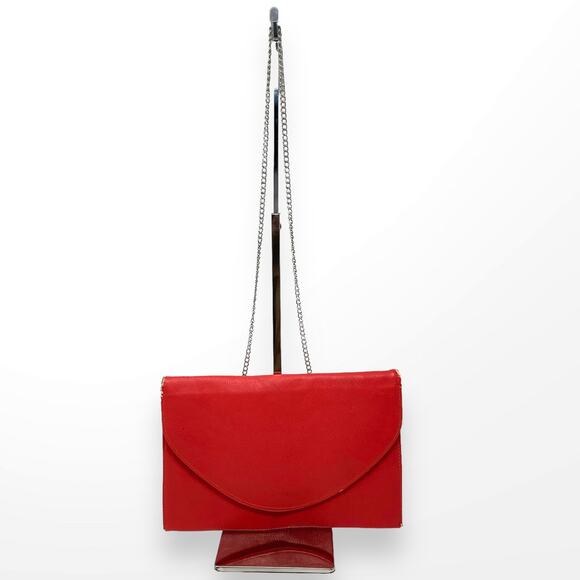 00s WB Vintage Red Chain Link Crossbody Purse - Picture 9 of 9